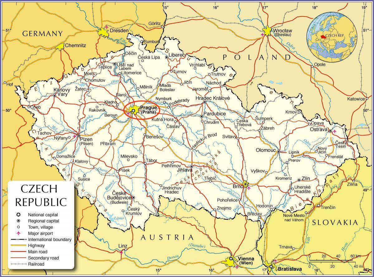 خريطة براغ علي التشيك