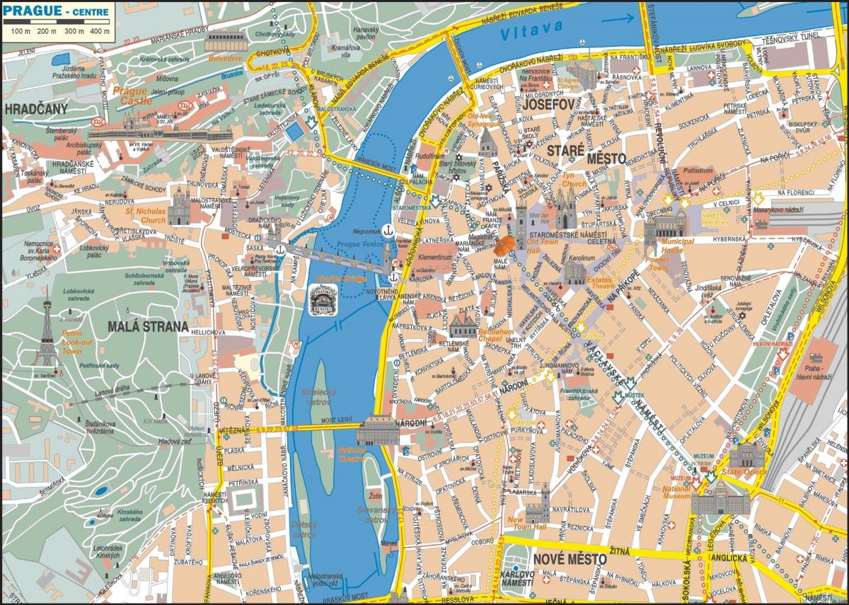 خريطة وسط مدينه براغ