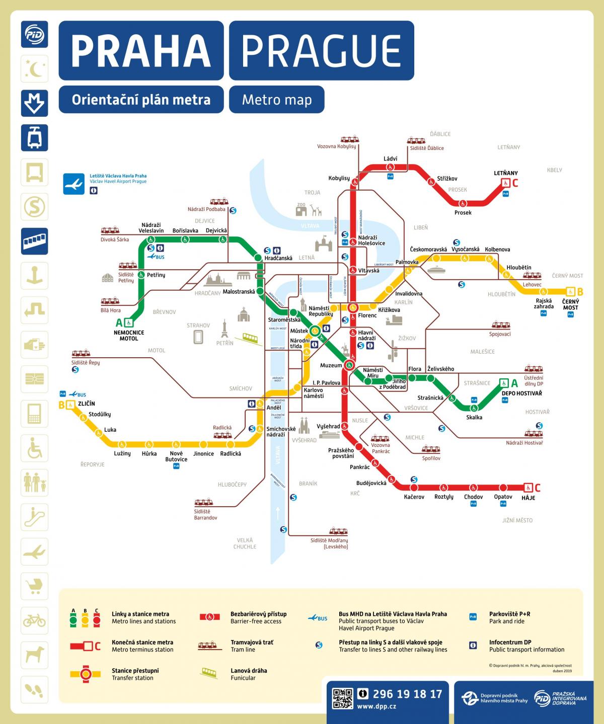 خريطة محطات مترو براغ