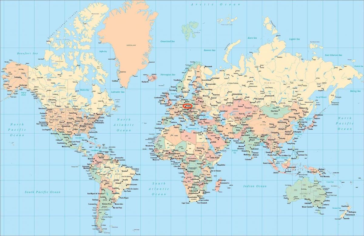 براغ الموقع علي خريطة العالم