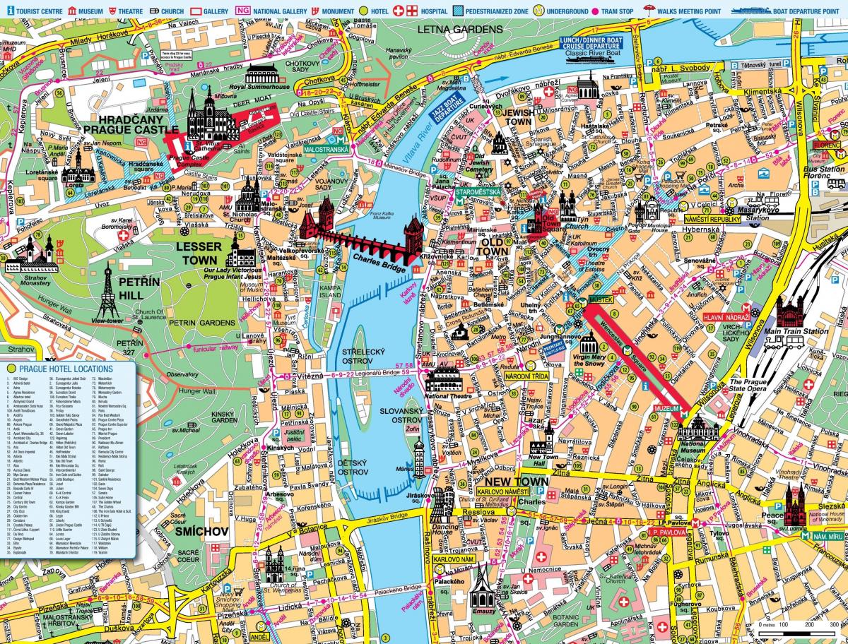 خريطة جولات المشي في براغ